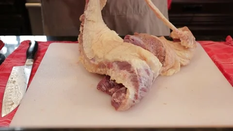 Cutting Meat Video stock 142255154