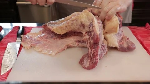 Cutting Meat Video stock 142255155