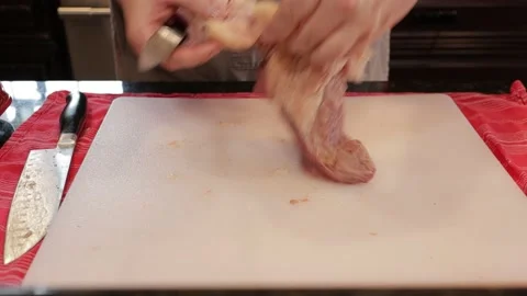 Cutting Meat Video stock 142255169
