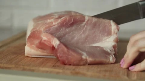 CUTTING MEAT Stock Footage 155653367
