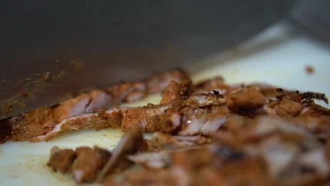 Cutting Meat Stock Footage 164347913