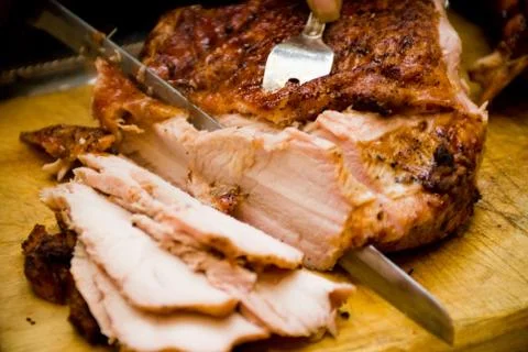 Cutting meat Stock Photos