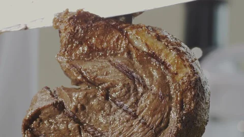 Cutting meat - Picanha Stock Footage 98297933