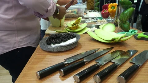 Cutting Melon Stock Footage 117048060