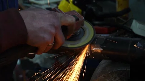 Cutting metal and making custom parts Stock-Footage 221433921