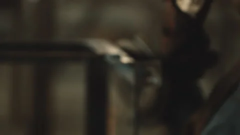 CUTTING METAL WITH ANGLE GRINDER Stock Footage 306691842