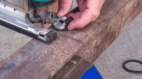 Cutting metal blank Stock Footage 50688568