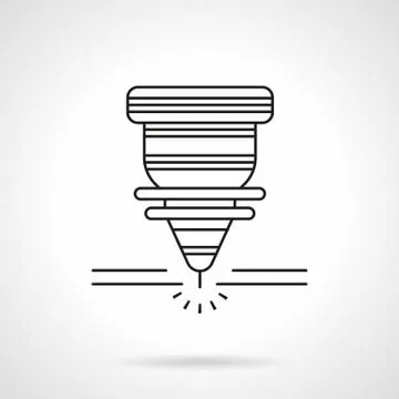Cutting of metal flat line vector icon Stock Illustration