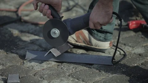 Cutting metal Stock Footage 86474515