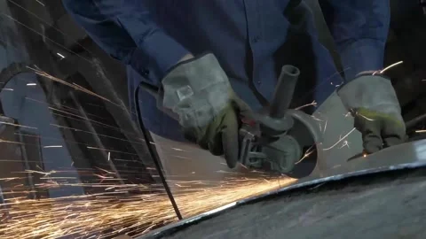Cutting Metal Stock Footage 138498735