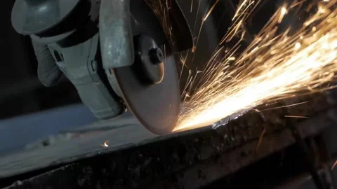 Cutting Metal Stock Footage 138498762