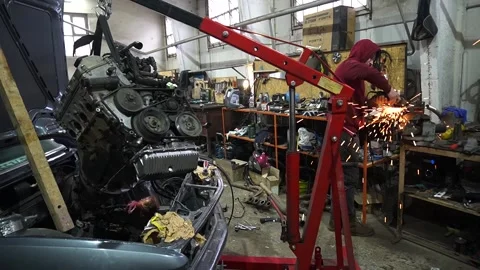 Cutting metal Stock Footage 220874748