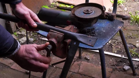 Cutting metal with a grinder Stock Footage 306782624