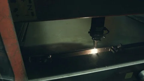 The cutting of metal with laser Stock Footage 71091763