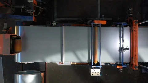 Cutting metal on the machine Stock Footage 124469764