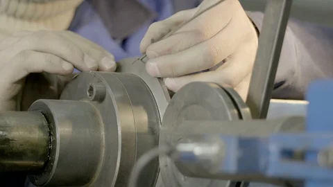 Cutting metal modern processing technology Stock Footage 126344624