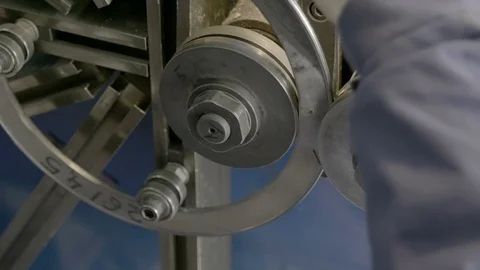 Cutting metal modern processing technology Stock Footage 126350468