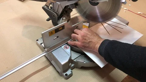 Cutting metal plate on the machine Stock Footage 106341411