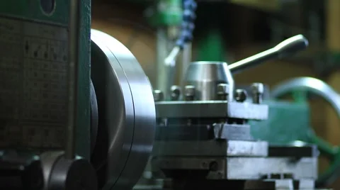 Cutting metal shaft processing on lathe machine Video stock 68420315