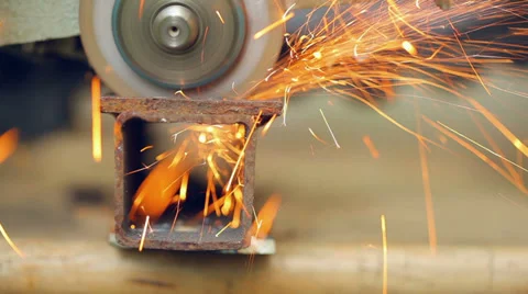 Cutting metal shape Video stock 35571826