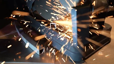 Cutting Metal Sparks Stock Footage 126563111
