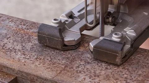 Cutting metal workpiece Stock Footage 50698566