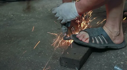 Cutting metal workpiece Video stock 54247283