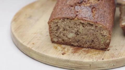 Cutting Moist Cake Showing Soft Texture Close Up Stock Footage 332810986