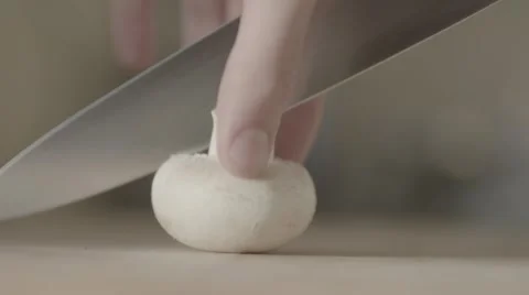 Cutting mushroom, slow motion Video stock 56765934