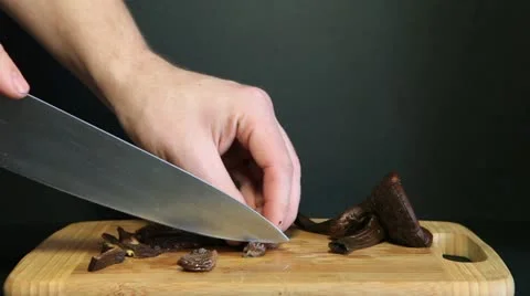Cutting mushrooms Stock Footage 10831939