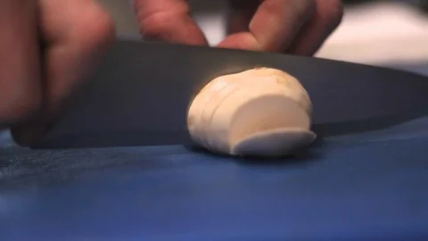 Cutting Mushrooms Stock Footage 91360552