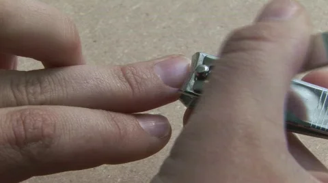 Cutting nails Stock Footage 759971
