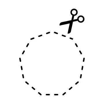 Cutting nonagon shape worksheet element for preschool and kindergarten Stock Illustration