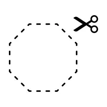 Cutting octagon shape worksheet element for preschool and kindergarten Stock Illustration