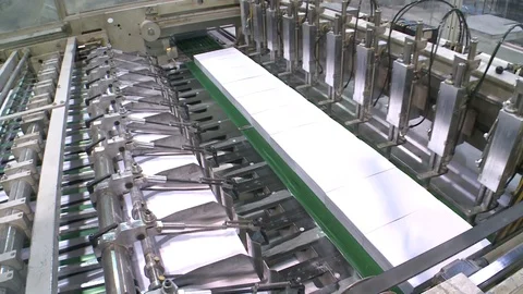 Cutting offset paper. Paper production. 스톡 동영상 105533458