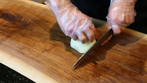 CUTTING ONION 2 Stock Footage 85664820