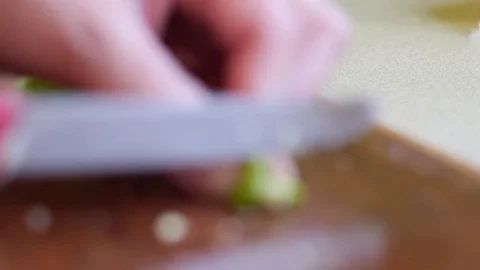 Cutting onion blur Stock Footage 73120025