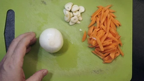 Cutting onion Stock Footage 97410579