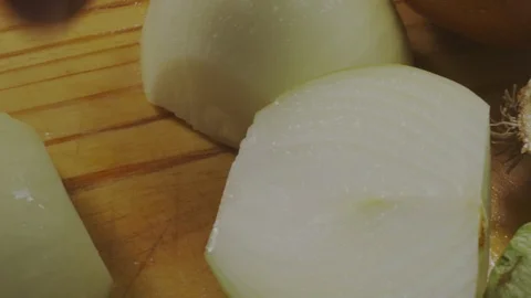 Cutting onion Stock Footage 98296706