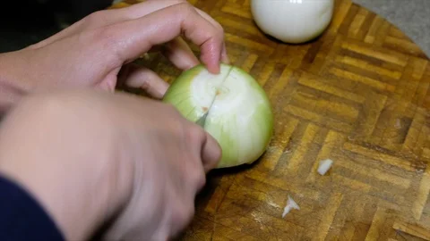 Cutting Onion Stock Footage 101997215