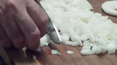 Cutting an onion Stock Footage 147700089