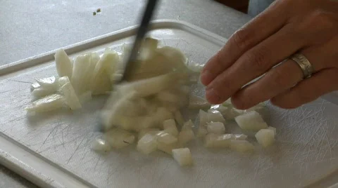 Cutting Onions Stock Footage 79642