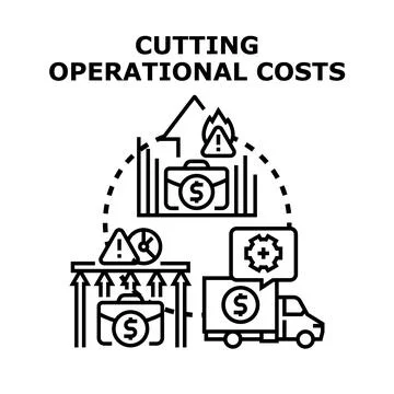 Cutting operational costs for business efficiency and process optimization Stock Illustration