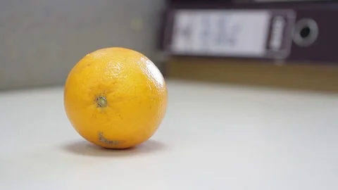 Cutting orange Stock Footage 77052779