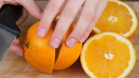 Cutting orange Video stock 233266509
