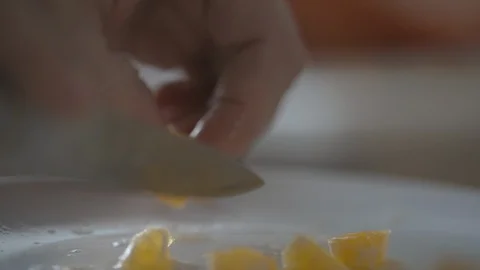 Cutting Orange Slices Stock Footage 103602589