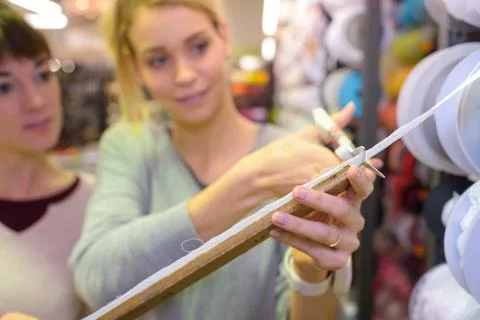Cutting the ordered ribbon Stock Photos