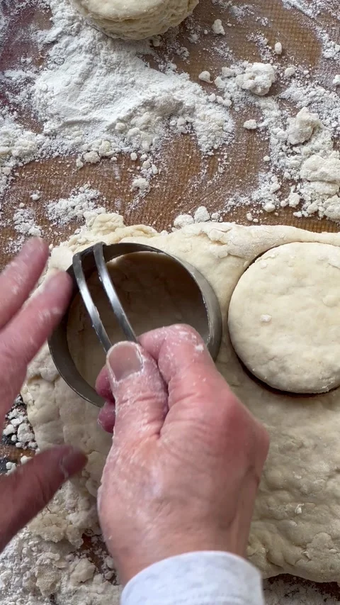 Cutting out biscuits vertical Stock Footage 235631727