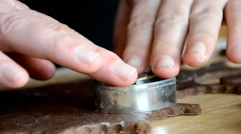 Cutting out gingerbread dough Stock-Footage 46773242