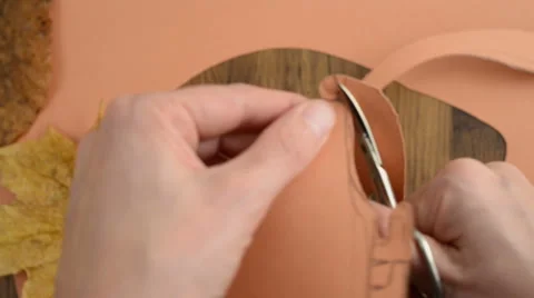 Cutting out a paper hedgehog 스톡 동영상 43538092